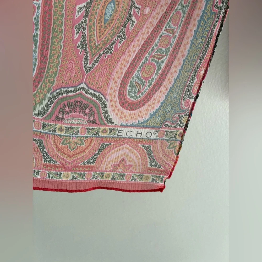 Echo Sheer Pink‎ Paisley Long Scarf